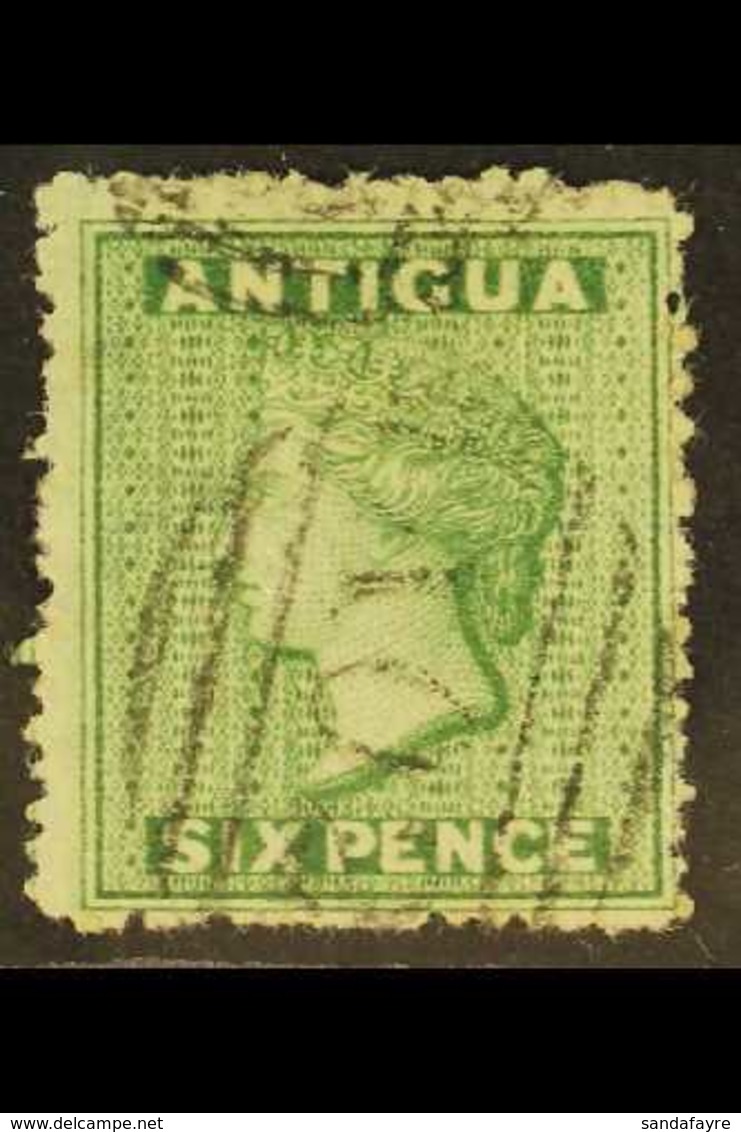 1863-67 6d Yellow-green, Watermark Small Star, Rough Perf 14 To 16, SG 10, Fine Used. For More Images, Please Visit Http - Autres & Non Classés