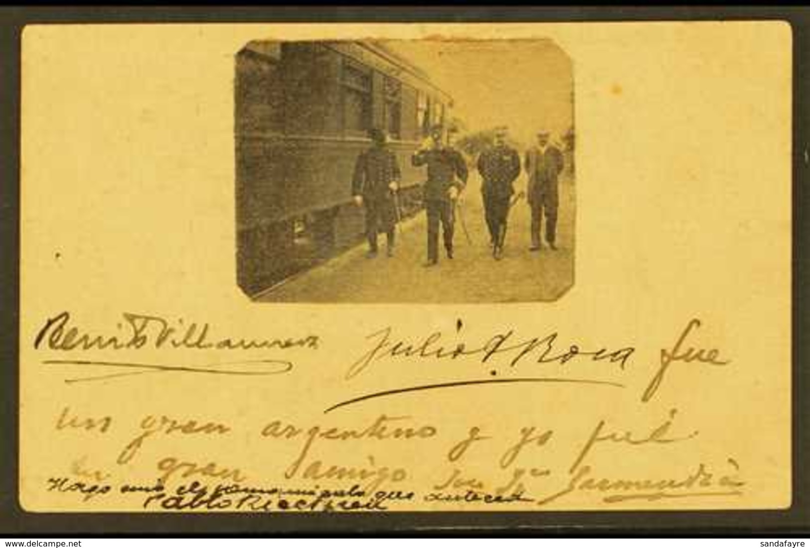 JULIO ARGENTINO ROCA SIGNATURE. Circa 1900 Postcard With Attached Picture, Signed JULIO A. ROCA, President Of Argentina  - Autres & Non Classés