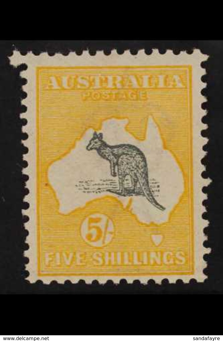 1913 5s Grey And Yellow, Kangaroo, SG 13, Very Fine And Fresh Mint. For More Images, Please Visit Http://www.sandafayre. - Altri & Non Classificati