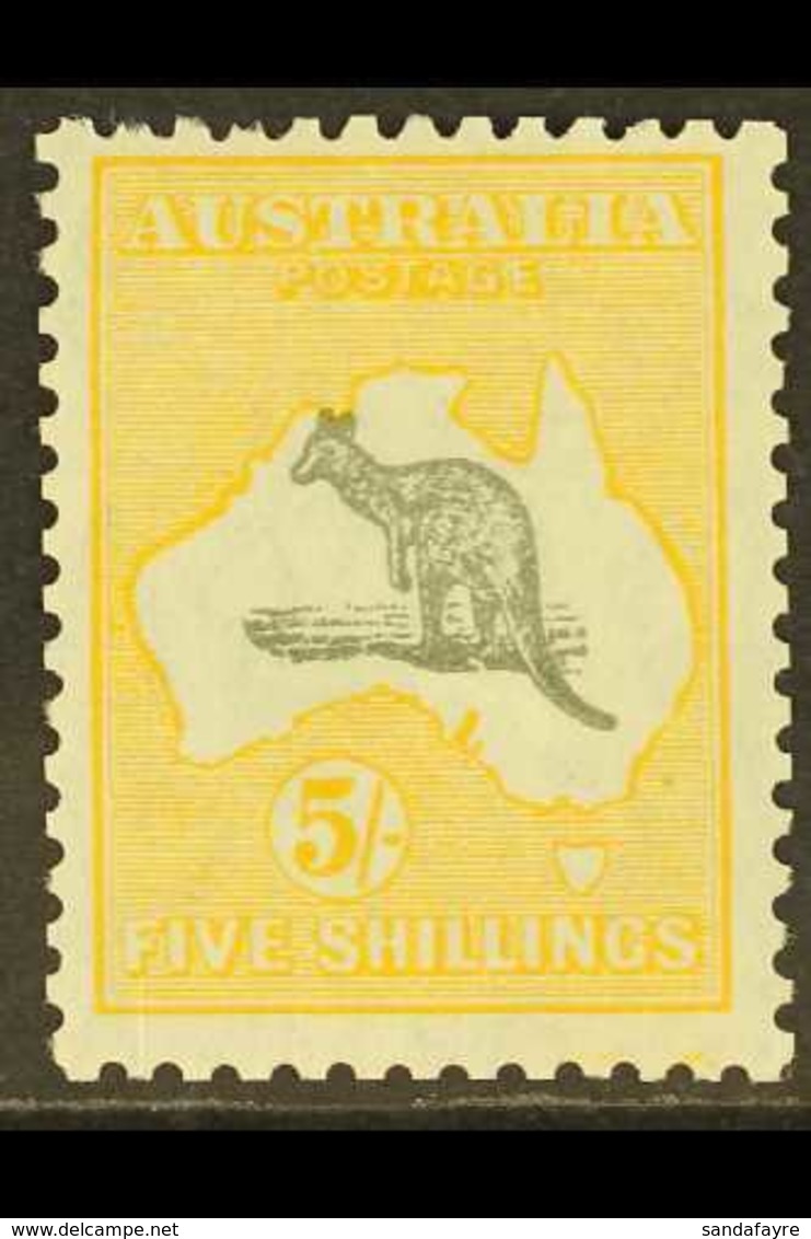 1929-30 5s Grey & Yellow (Die II), SG 111, Fine Mint With A Couple Of Shortish Perf At Top. For More Images, Please Visi - Altri & Non Classificati