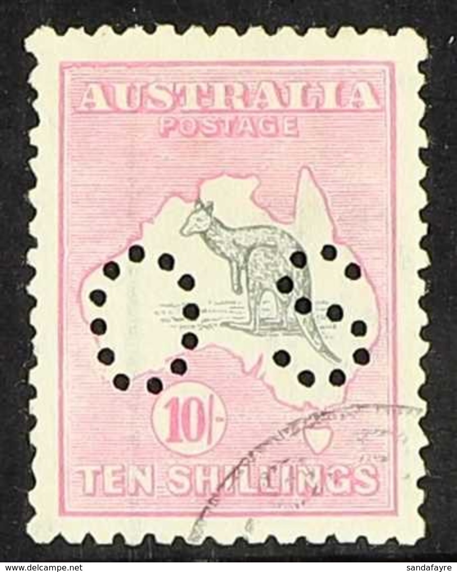 OFFICIAL 1915-28 10s Grey And Pink Punctured "OS", SG O51, Very Fine Used. For More Images, Please Visit Http://www.sand - Altri & Non Classificati