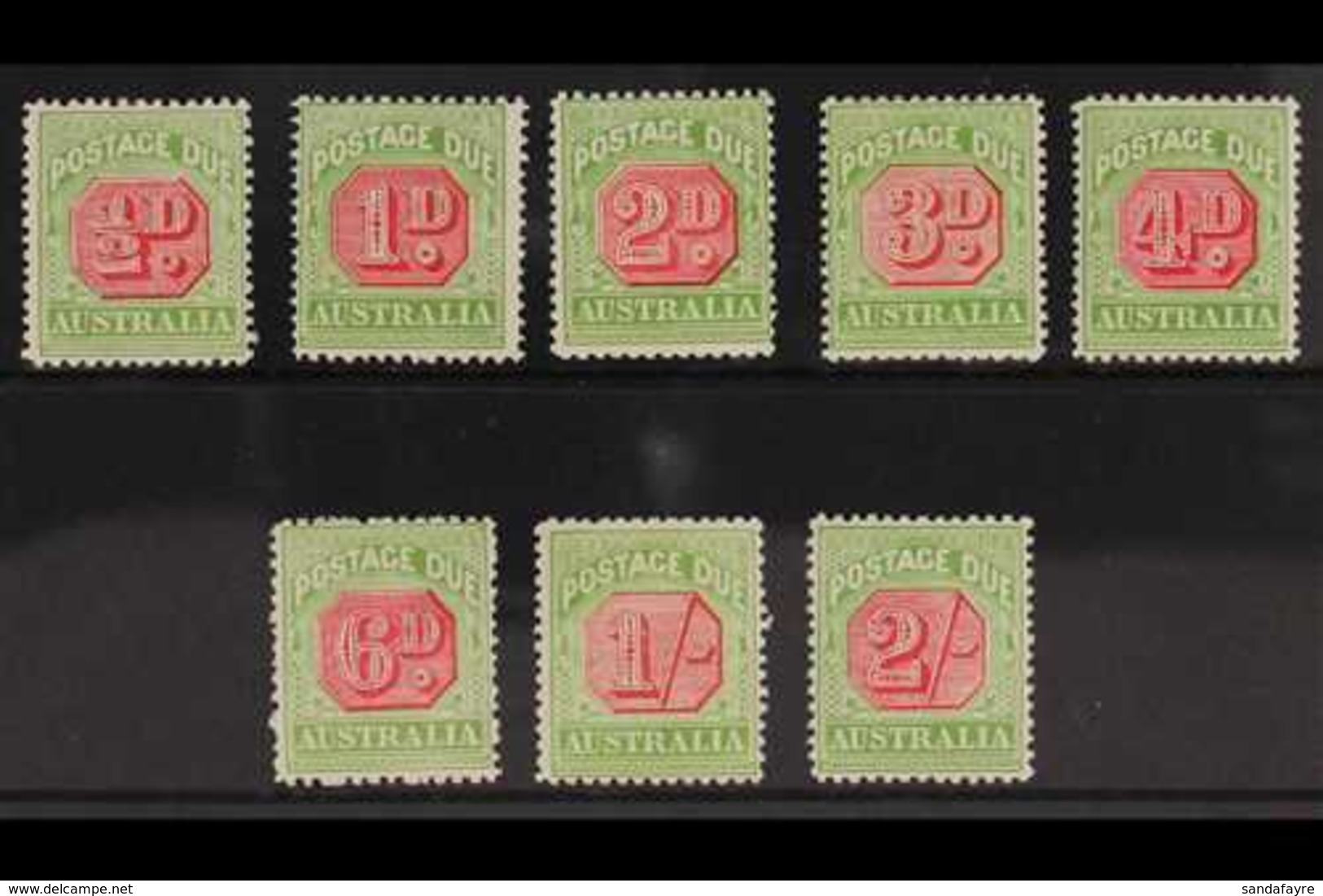 POSTAGE DUES 1909-11 Perf 12 X 12½ (rosine And Yellow-green) Set Complete To 2s, SG D63/D70, Fine Mint With Lovely Fresh - Altri & Non Classificati