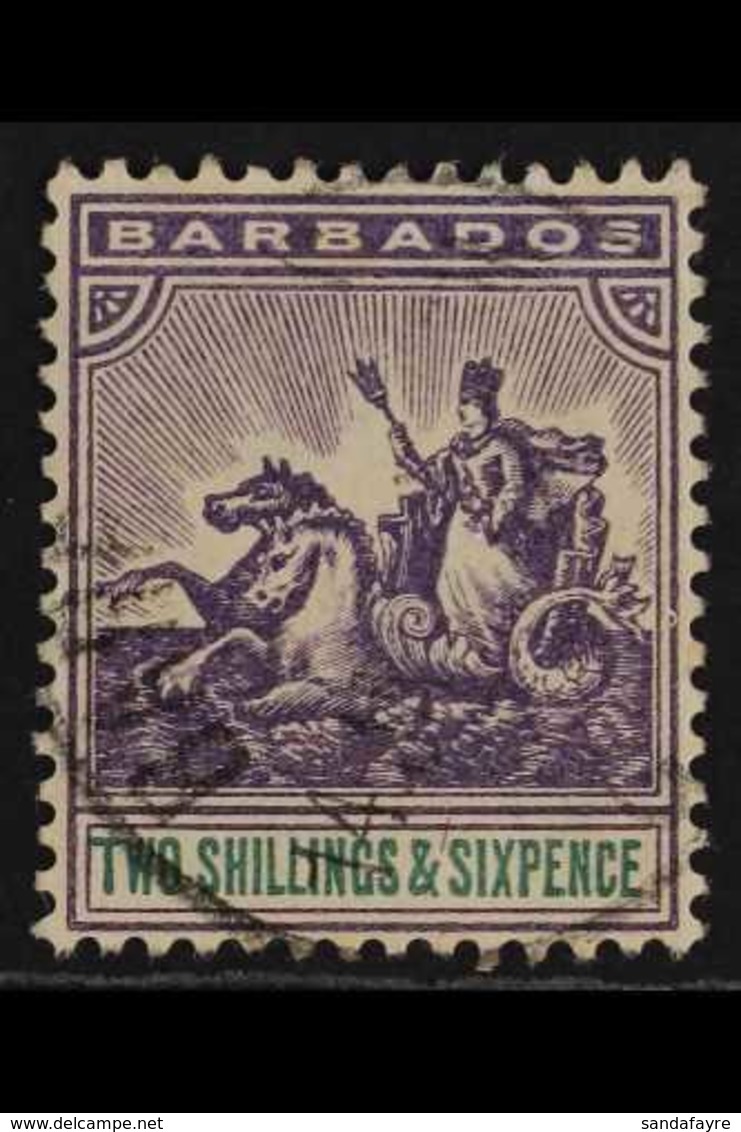 1892-1903 2s6d Violet & Green Seal Of Colony, SG 115, Very Fine Cds Used, Very Fresh. For More Images, Please Visit Http - Barbados (...-1966)