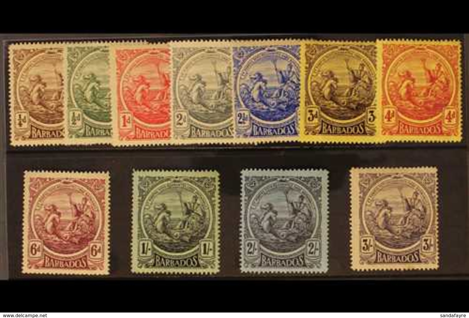 1916-19 Definitives Complete Set, SG 181/91, Fine Mint. (11 Stamps) For More Images, Please Visit Http://www.sandafayre. - Barbados (...-1966)