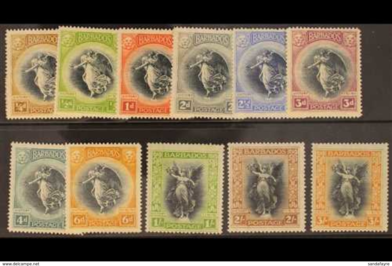 1920 Victory (MCA) Set, SG 201/211, Fine Mint. (11 Stamps) For More Images, Please Visit Http://www.sandafayre.com/itemd - Barbades (...-1966)