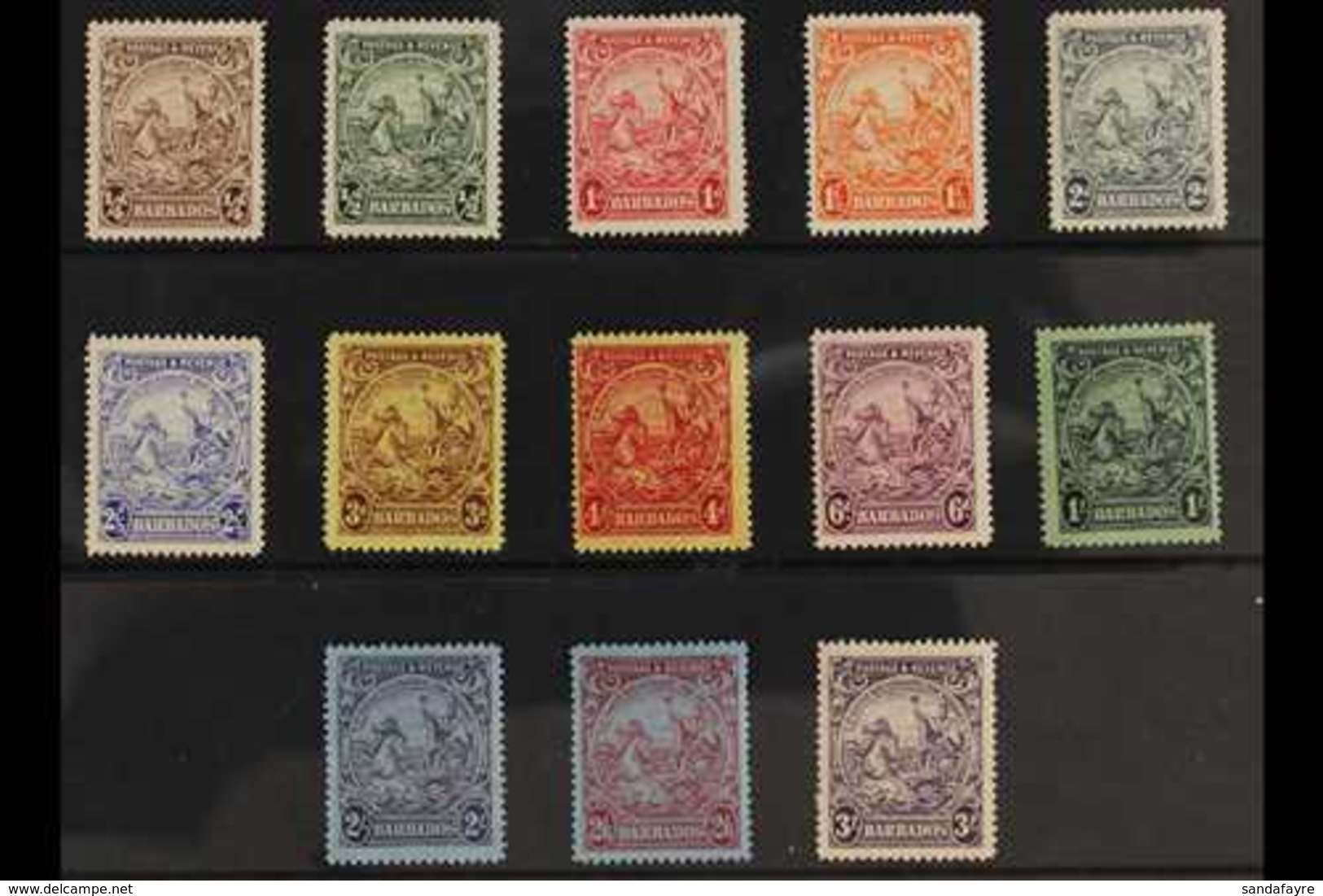 1925-35 Perf 14 Complete Set, SG 229/39, Never Hinged Mint, Very Fresh. (13 Stamps) For More Images, Please Visit Http:/ - Barbados (...-1966)