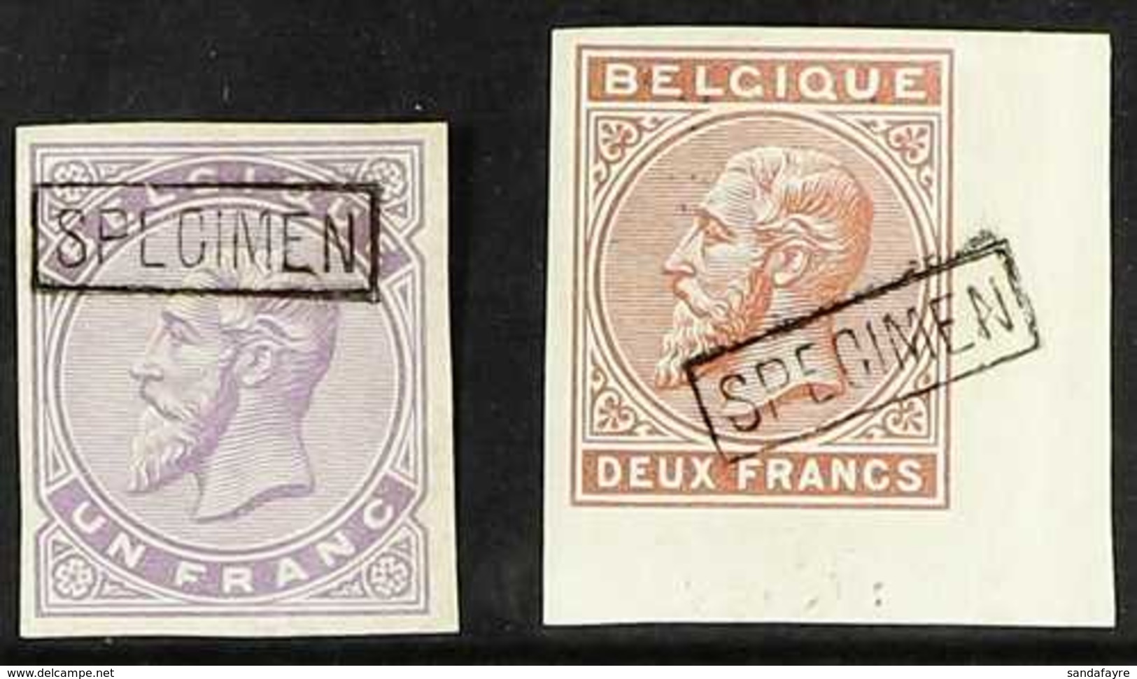 1883 1f Violet And 2f Brown King IMPERF Unissued Values Both With "SPECIMEN" Overprints ( See Notes In Catalogues), Very - Autres & Non Classés