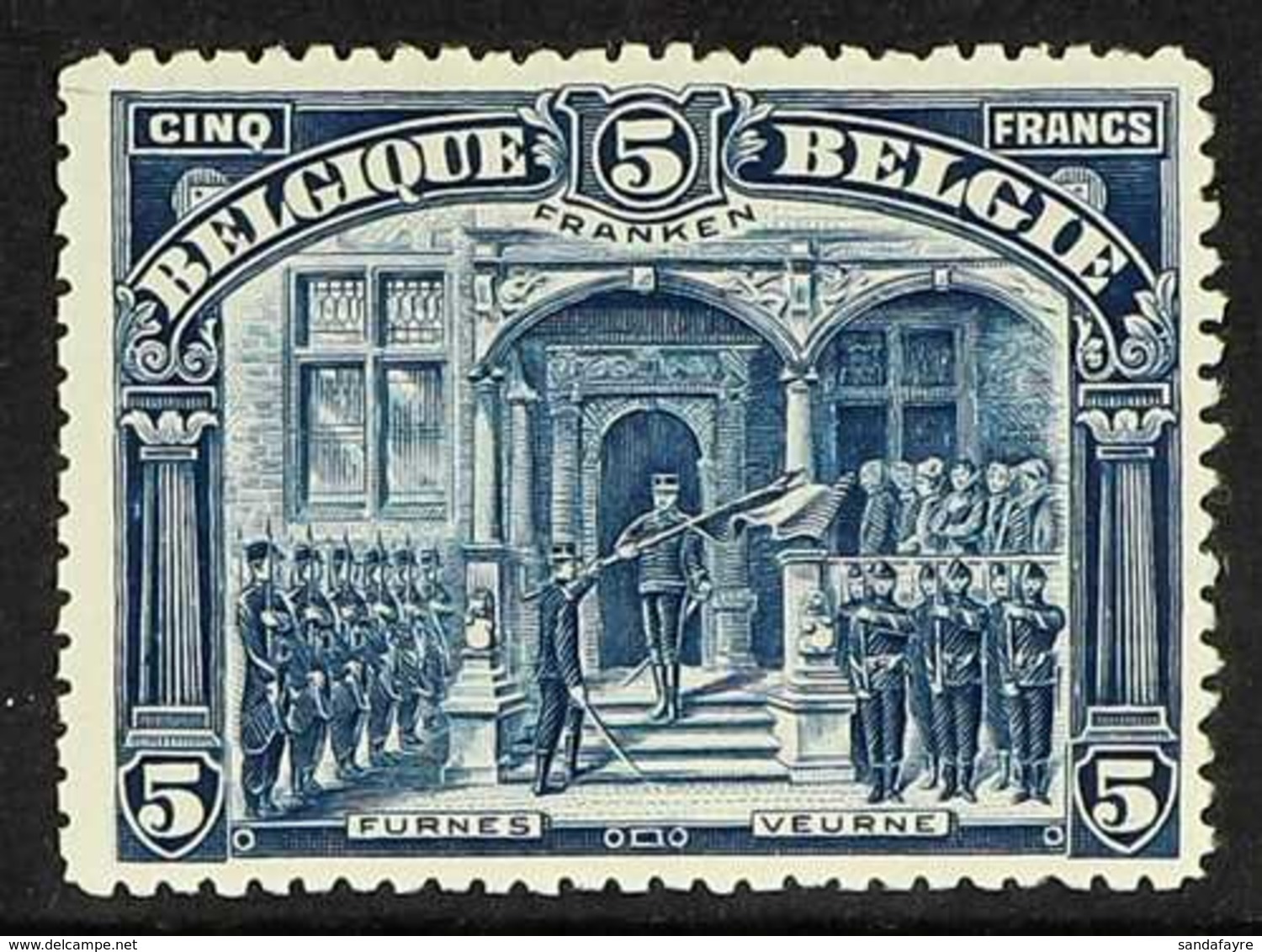 1915-20 5f Deep Blue 'FRANKEN' Perf 14 (Michel 127 A, SG 193), Very Fine Mint, Fresh. For More Images, Please Visit Http - Autres & Non Classés