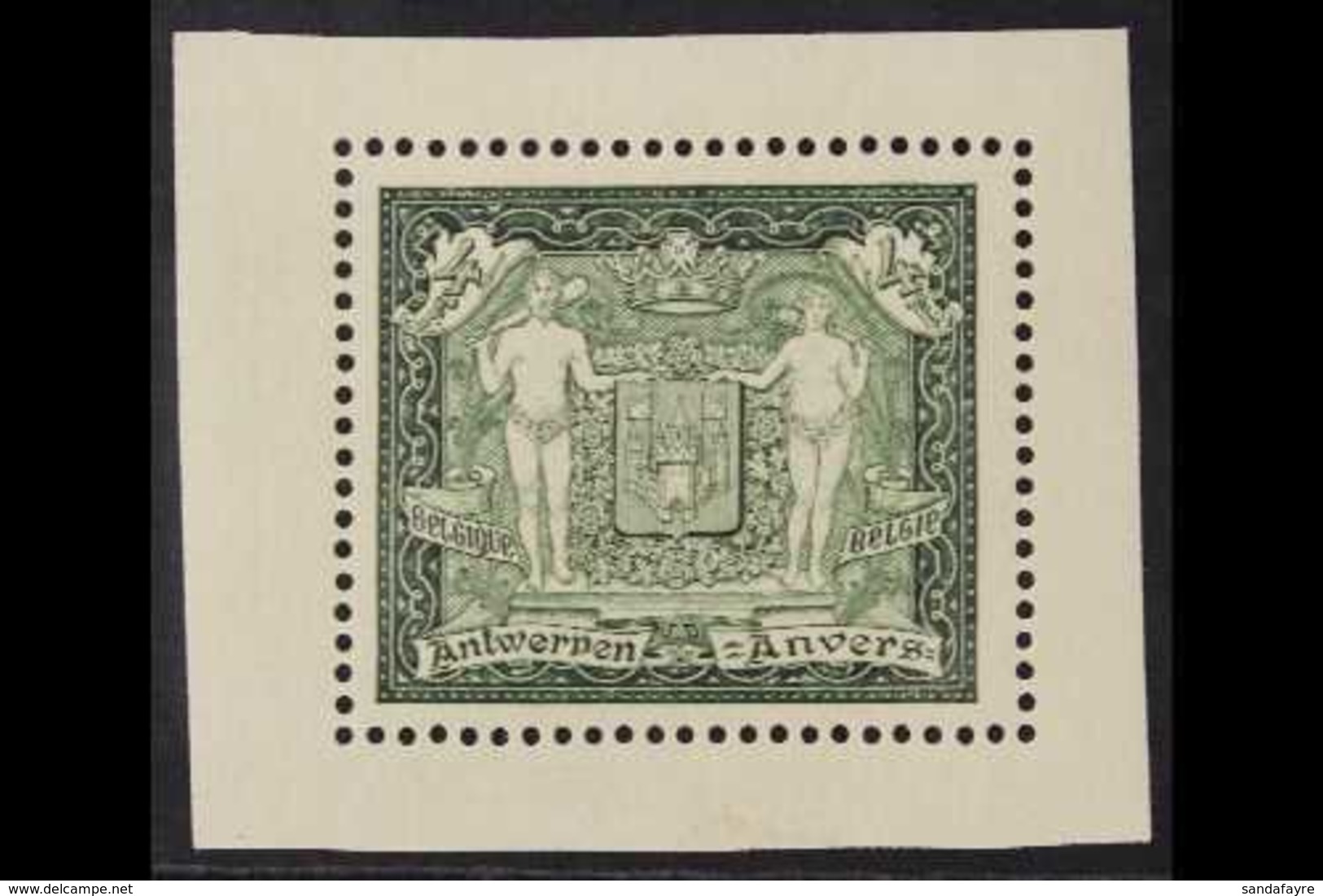 1930 4fr + (6f) Myrtle Green "International Philatelic Exhibition", Cut From Miniature Sheet, Cob 301, SG 568, Never Hin - Autres & Non Classés