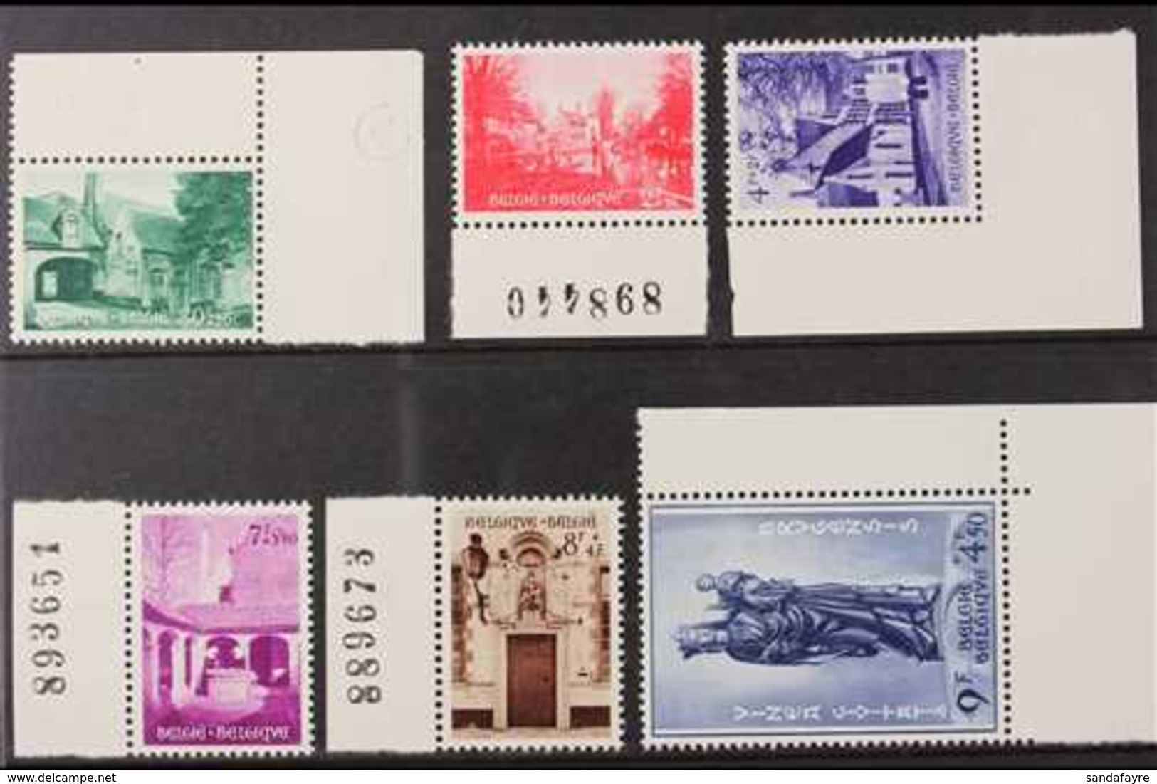 1954 Beguinage Of Bruges Restoration Fund Set, Cob 946/51, SG 1534/39, Marginals Never Hinged Mint (6 Stamps) For More I - Autres & Non Classés