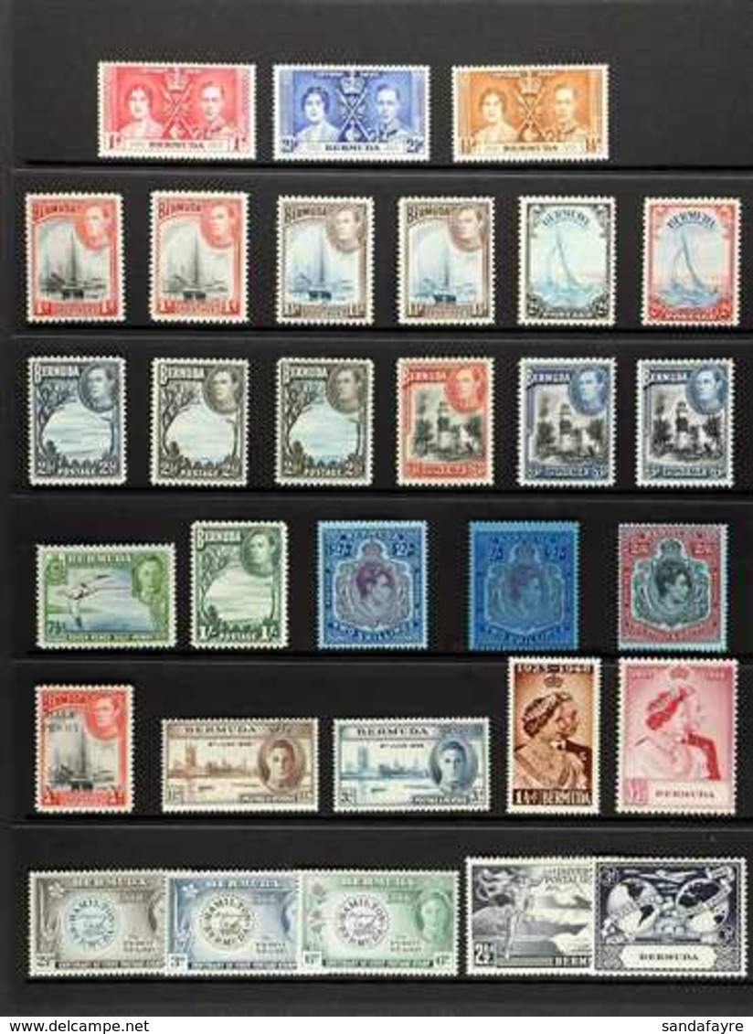 1937-51 KGVI NHM GROUP. A Selection Of KGVI Issues Presented On A Stock Page That Includes Most Omnibus Sets, The 1938 P - Bermudes