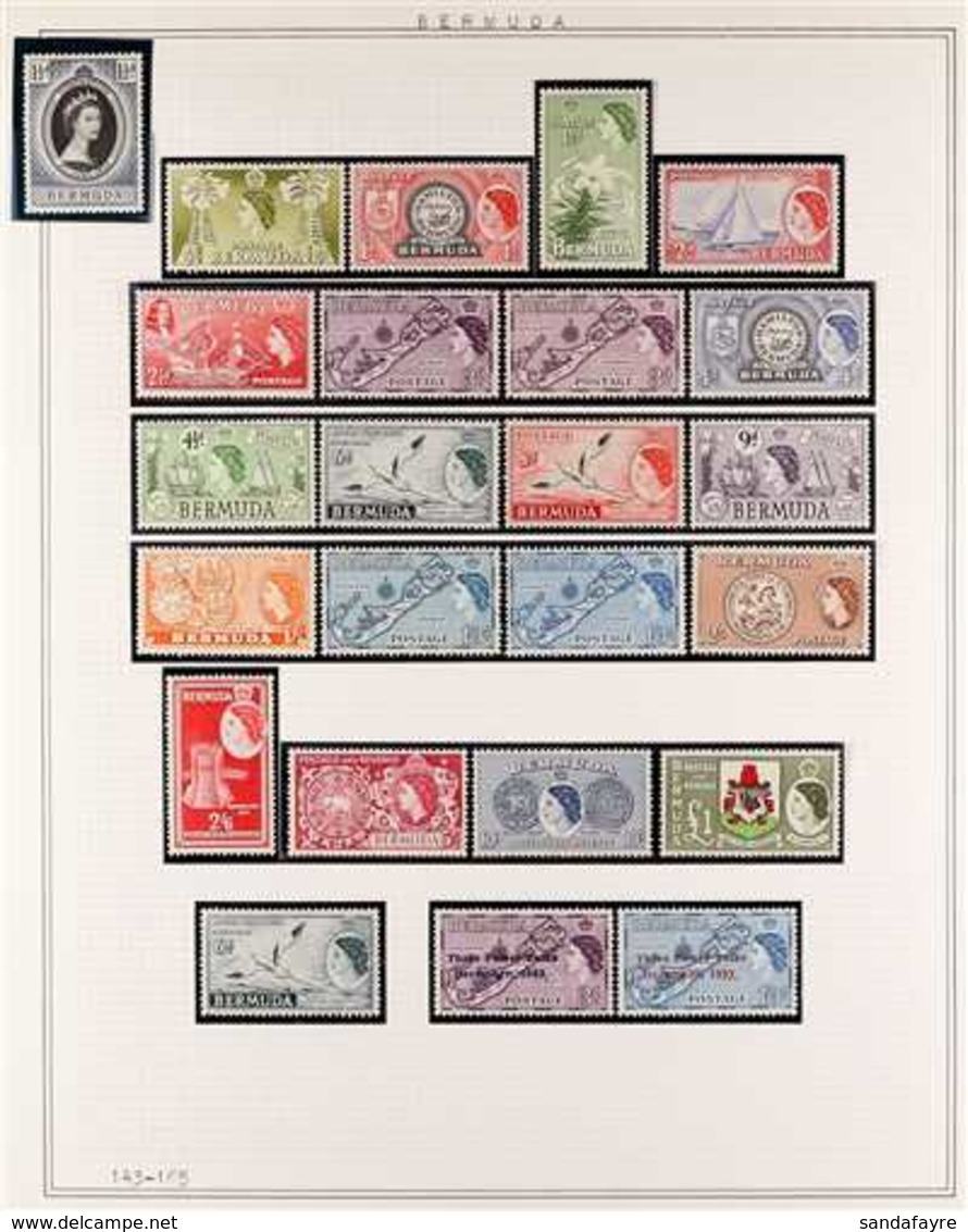 1953-1969 COMPLETE NHM COLLECTION Presented In Mounts On Album Pages, A Complete Run From The 1953 Coronation To The 196 - Bermudes