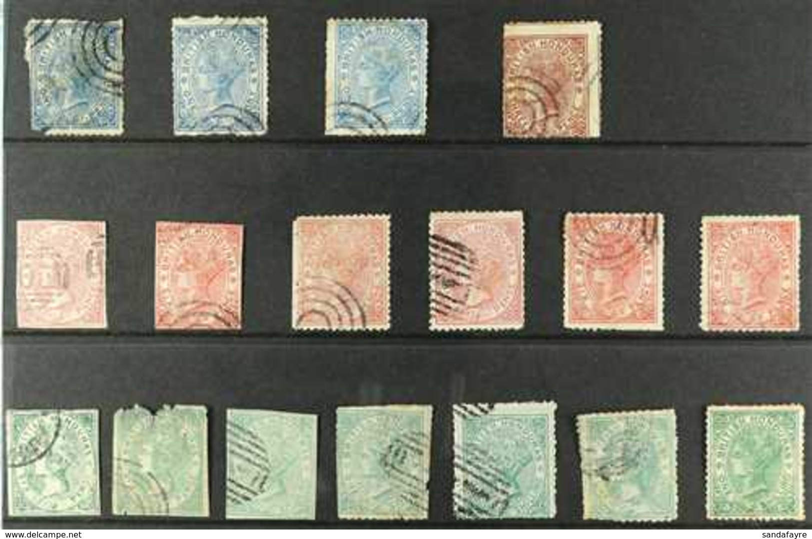 FORGERIES A 'used' Collection Of Forged 19th Century Stamps With Values To 1s X5. Interesting! (17 Forgeries) For More I - Honduras Britannique (...-1970)