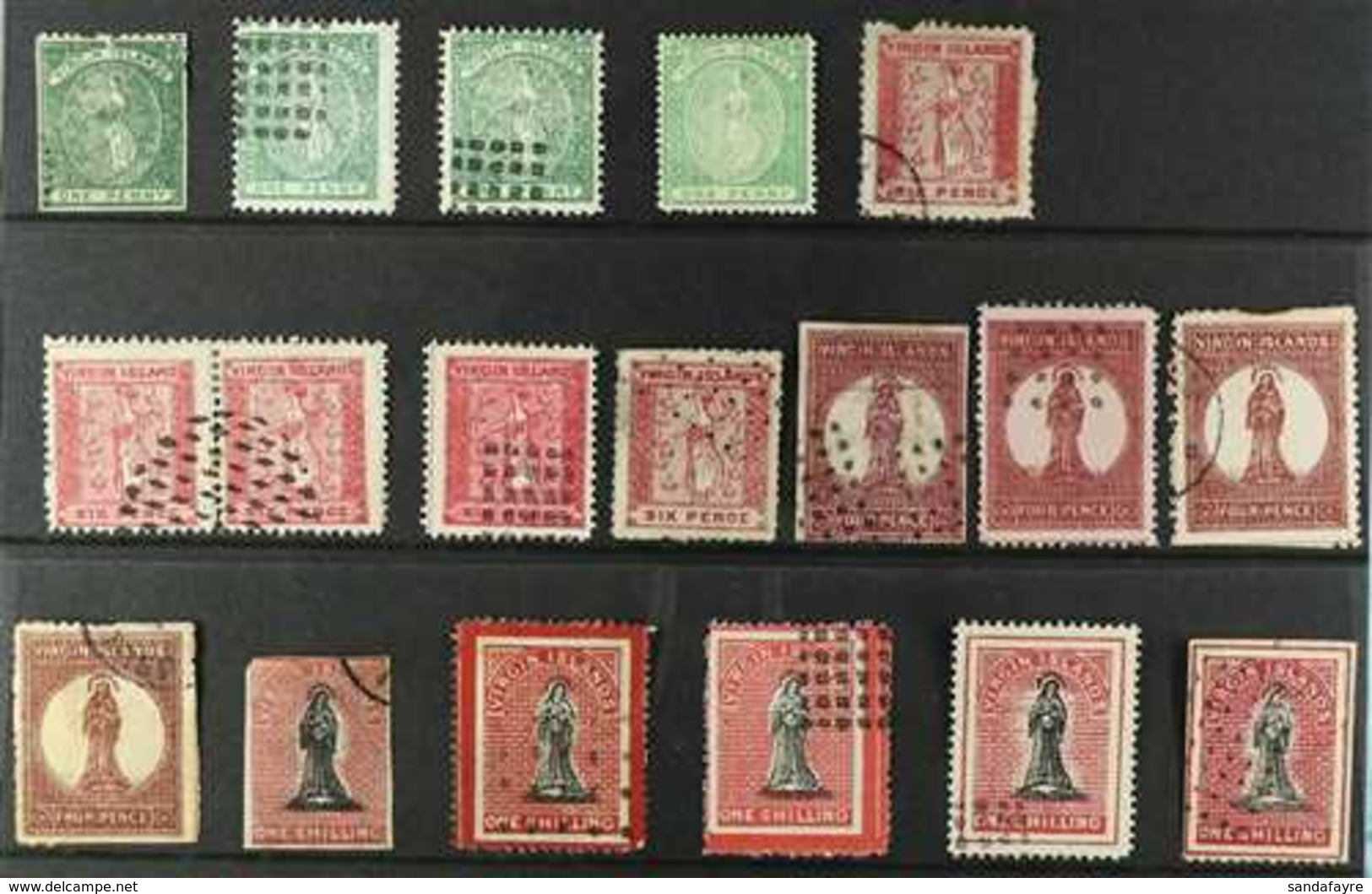 FORGERIES A 'used' Collection Of Forged 19th Century Stamps With Values To Different 1s. (18 Forgeries) For More Images, - Iles Vièrges Britanniques