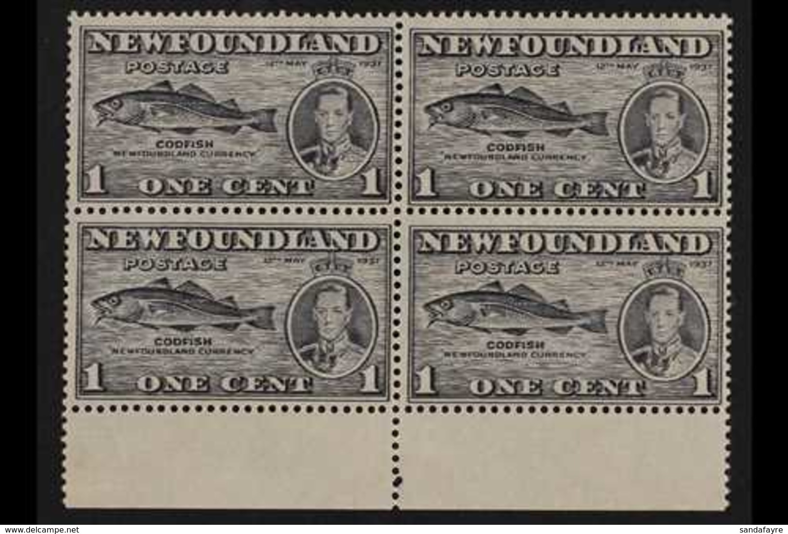 1937 Additional Coronation 1c Grey, Perf 13 (comb), SG 257e, BLOCK OF FOUR Never Hinged Mint. For More Images, Please Vi - Autres & Non Classés