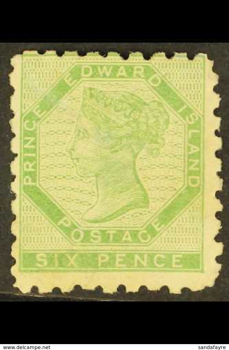 1861 6d Yellow Green, Perf. 9, SG 4, A Rare Mint Example With Good Colour And Large Part Original Gum, Small Central Hin - Altri & Non Classificati