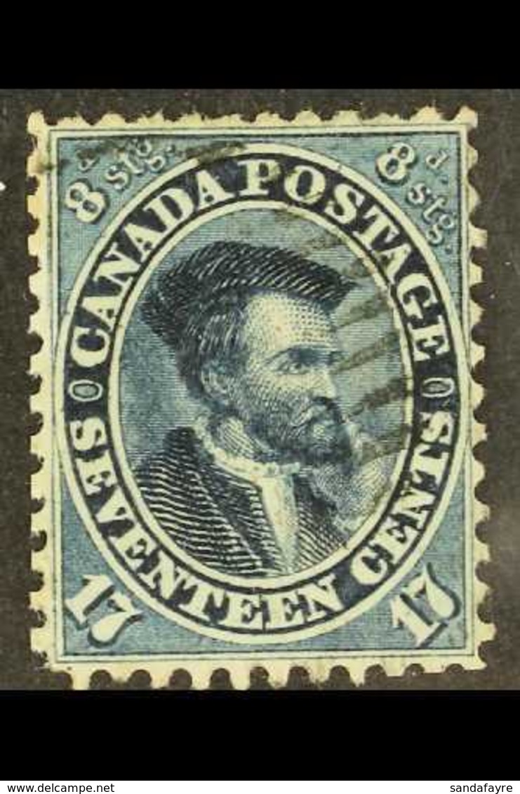 1859 CARTIER MAJOR RE-ENTRY 17c Deep Blue, Cartier, Unitrade 19ii, Fine Used, Lightly Cancelled Leaving The Double Left  - Autres & Non Classés