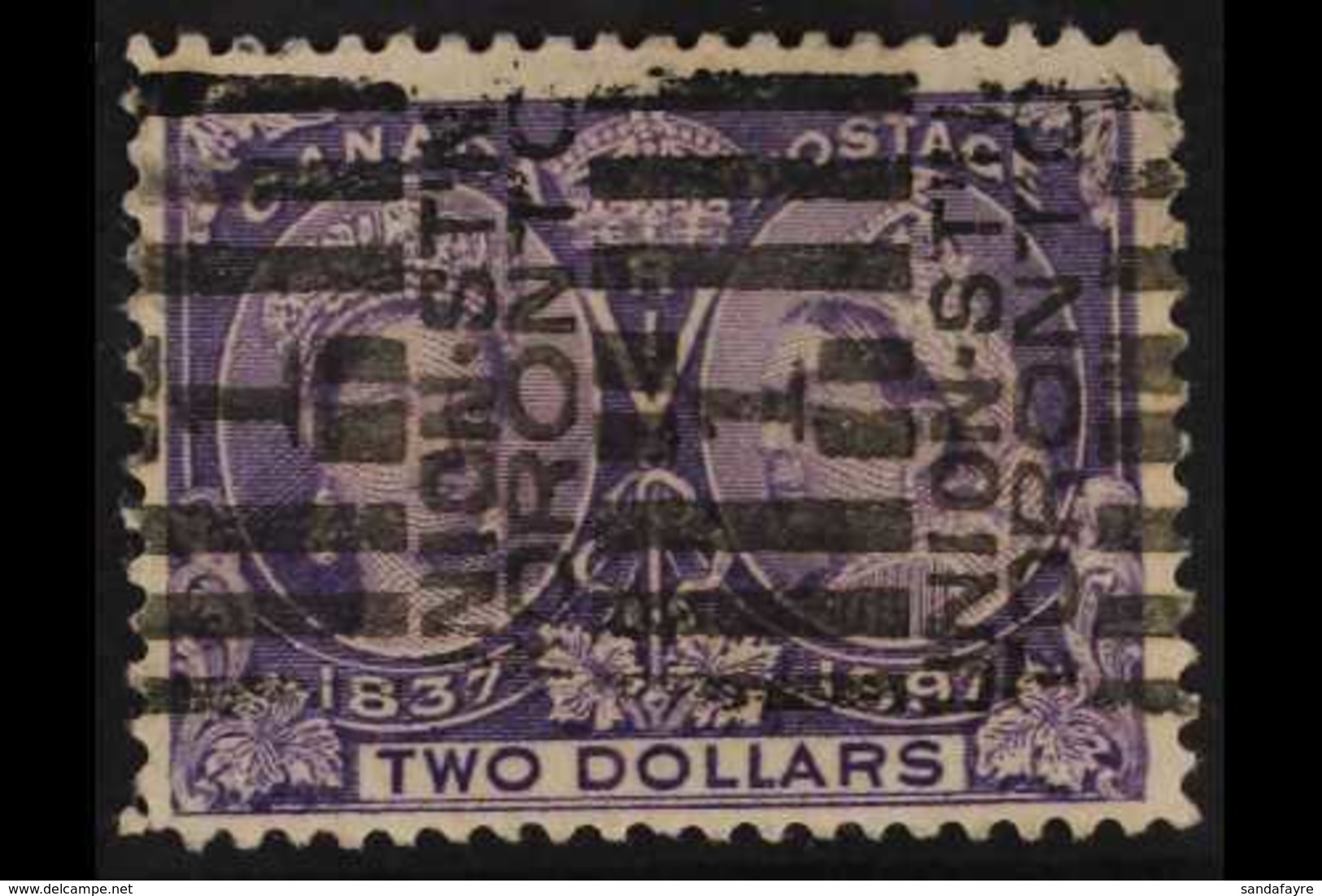 1897 £2 Deep Violet, Jubilee, SG 137, Good Used With Lightish Parcel Roller Cancel. Cat £425 For More Images, Please Vis - Altri & Non Classificati