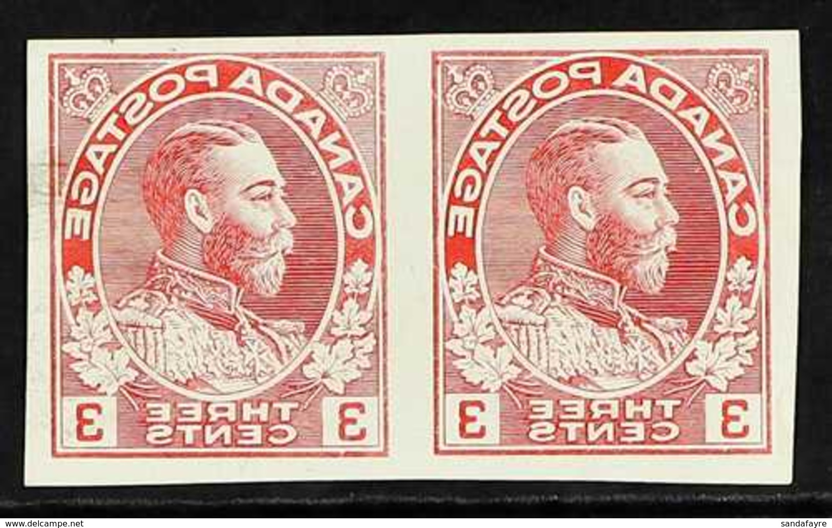 1930 ADMIRAL REVERSED PRINTING TRIAL. 3c Admiral Enlarged Design Printed In Reverse As A Trial Of The Victory Kidden Mac - Altri & Non Classificati