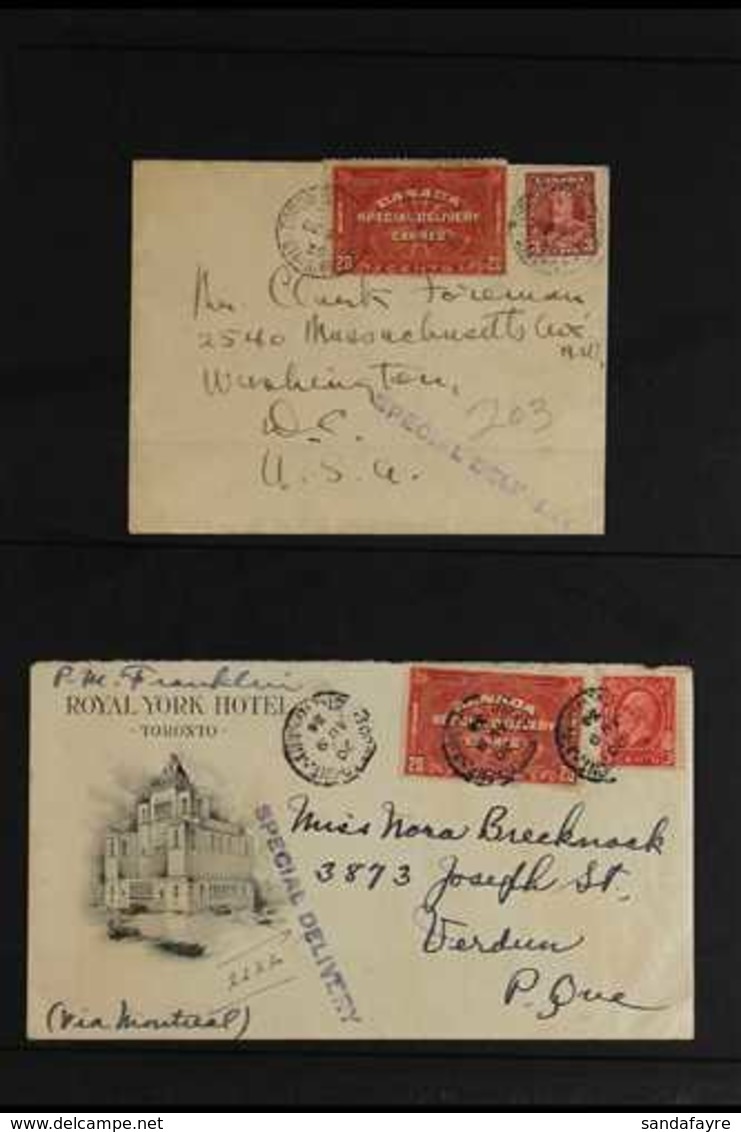 SPECIAL DELIVERY POSTAL HISTORY GROUP 1932 20c Brown-red Labels Inscribed "TWENTY CENTS," SG S7, Used On A Range Of Cove - Autres & Non Classés