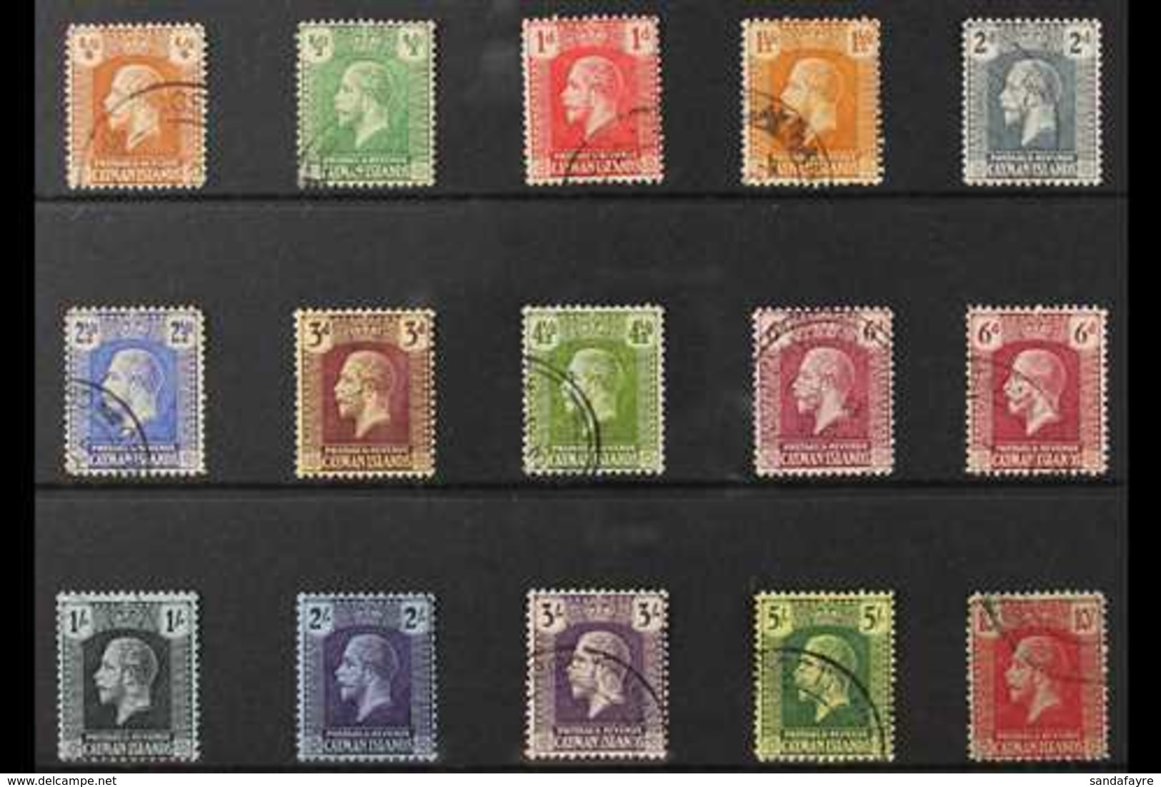 1921-26 KGV Definitive Set, Script Wmk, SG 69/83, Plus Listed 6d Shade, Fine Used (15 Stamps) For More Images, Please Vi - Iles Caïmans