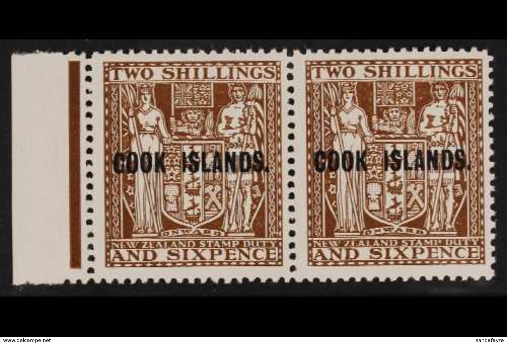 1936 2s 6d Deep Brown Postal Fiscal, SG 118, Never Hinged Mint Marginal Pair. For More Images, Please Visit Http://www.s - Cook