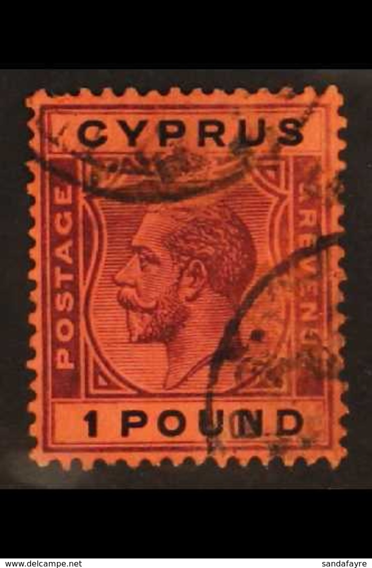 1924 £1 Purple And Black On Red, SG 102, Good Used With Slightly Smudged And Indistinct Cancels. For More Images, Please - Altri & Non Classificati