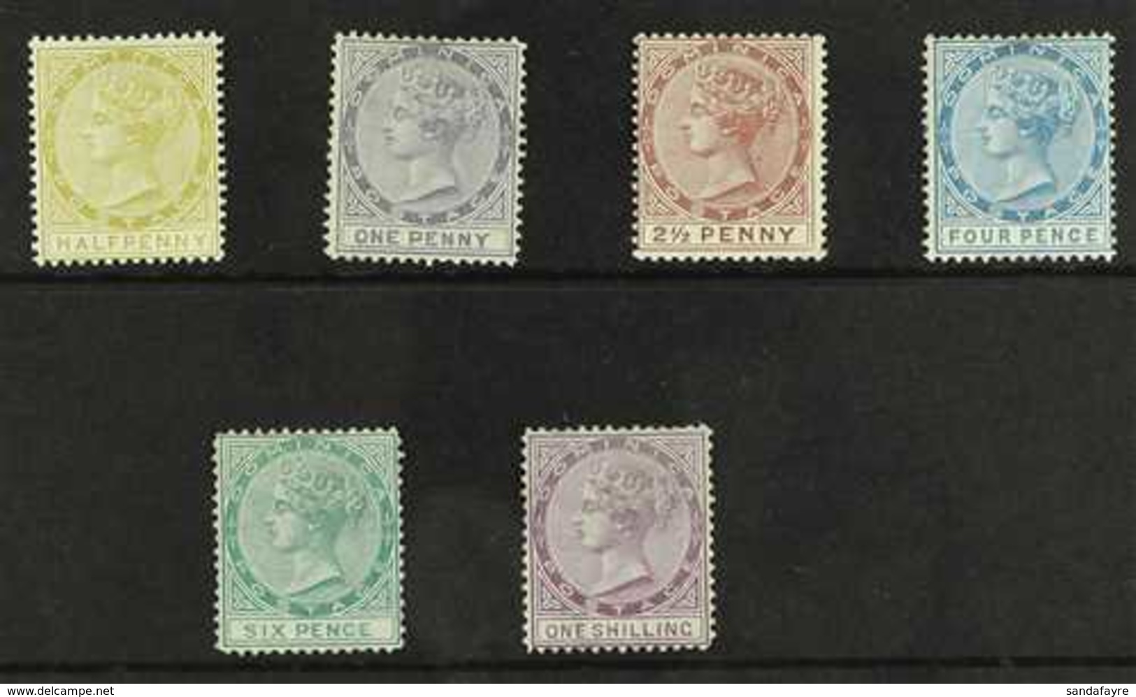 1877-79 Watermark Crown CC, Perf 14, Complete Set, SG 4/9, Fine Mint. Scarce Set. (6 Stamps) For More Images, Please Vis - Dominica (...-1978)