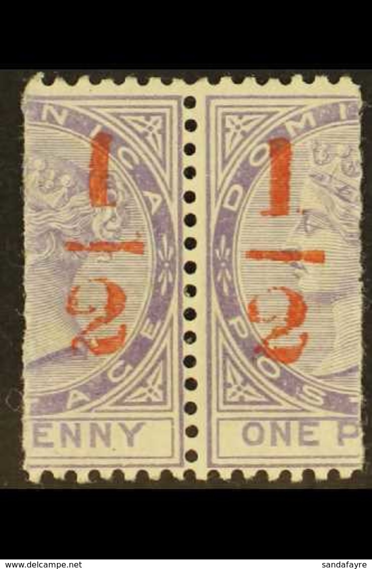 1882-3 ½(d) On In Red On Half 1d Lilac, Right & Left Stamps JOINED PAIR, SG 11, Fine Mint. For More Images, Please Visit - Dominique (...-1978)