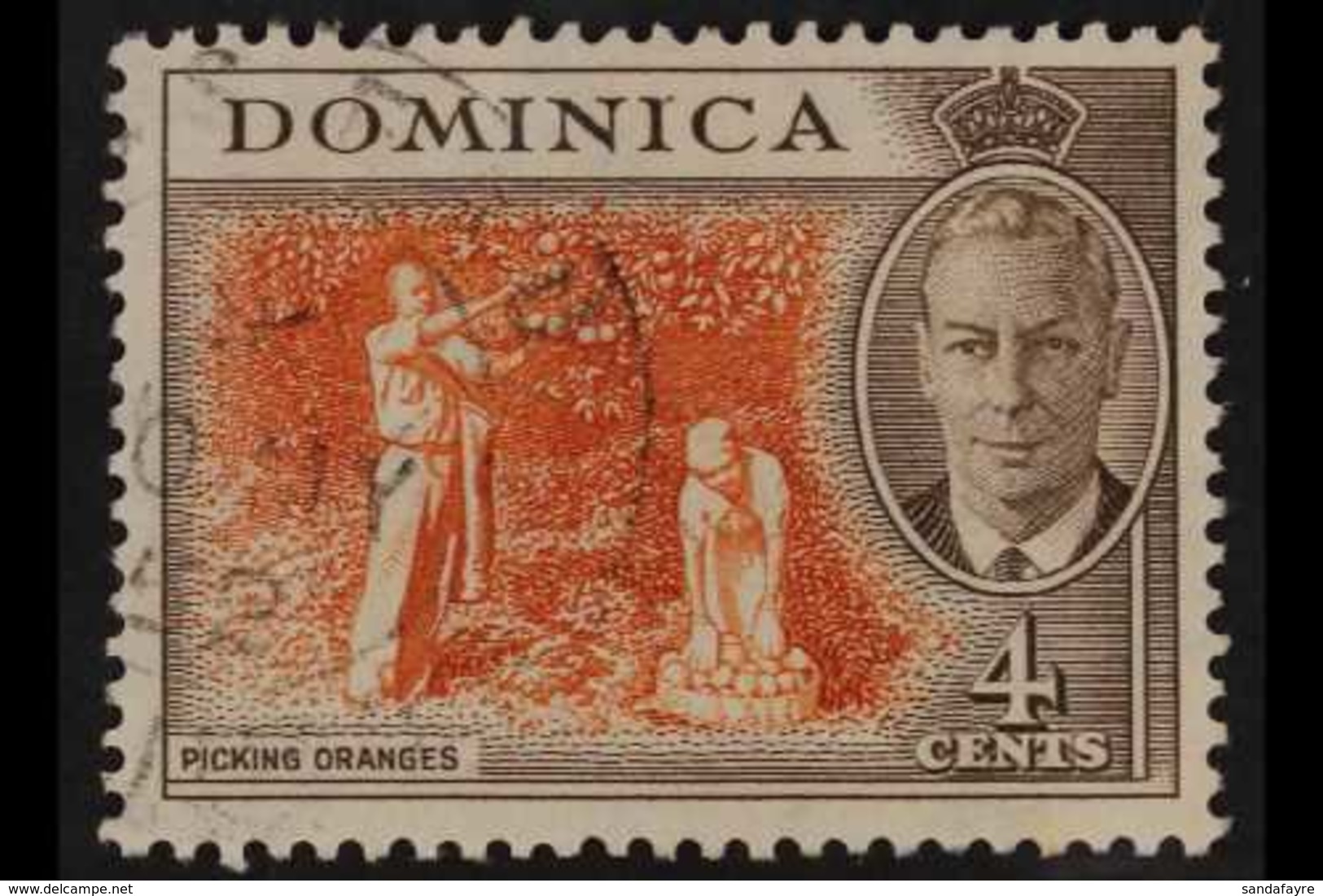 1951 4c Brown-orange & Sepia Pictorial With 'C' OF 'CA' MISSING FROM WATERMARK Variety, SG 124a, Superb Cds Used, Very F - Dominique (...-1978)