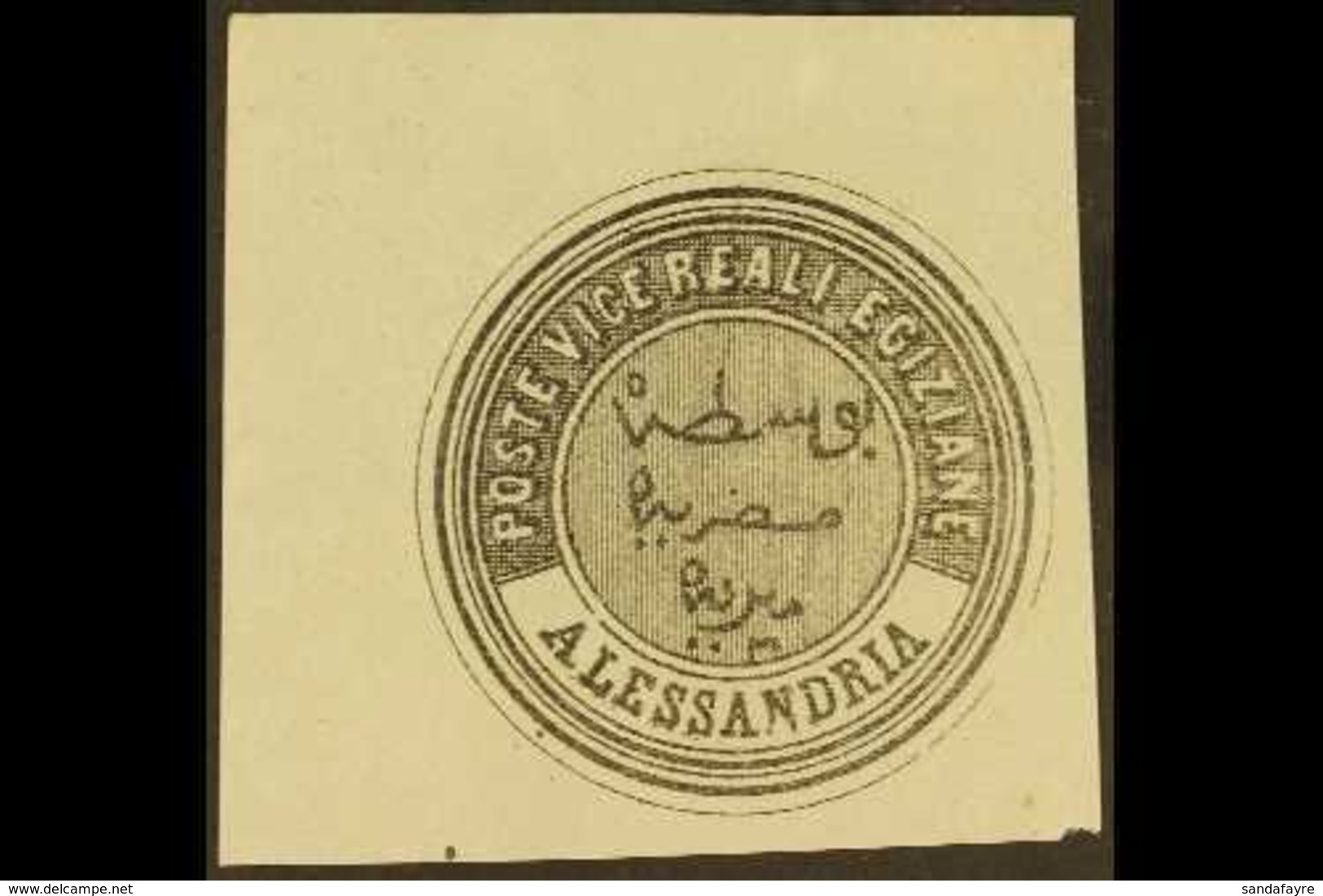 INTERPOSTAL SEAL PROOF. Type IV (1868) Alessandria Circular Seal Impression In Black On A Large Square White Wove Paper  - Altri & Non Classificati