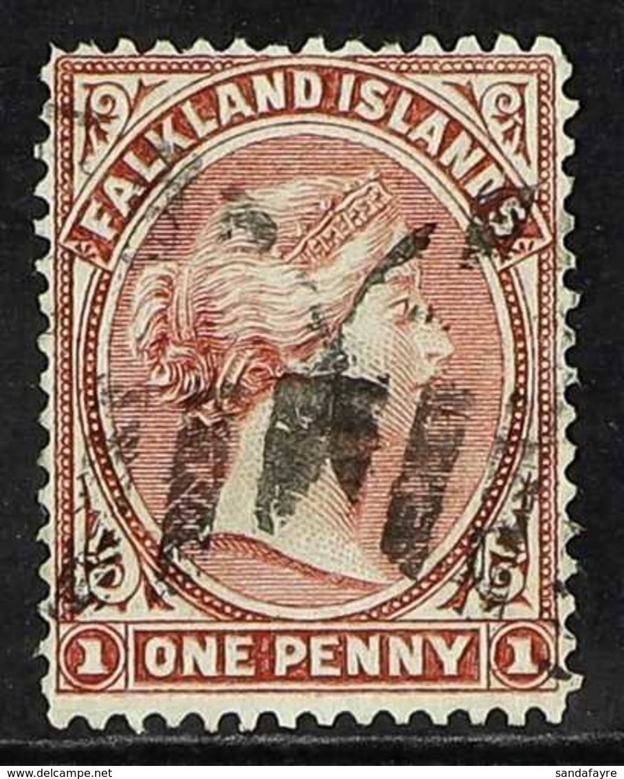 1878 1d Claret, No Wmk, Queen Victoria, SG 1, Fine Used. For More Images, Please Visit Http://www.sandafayre.com/itemdet - Falkland