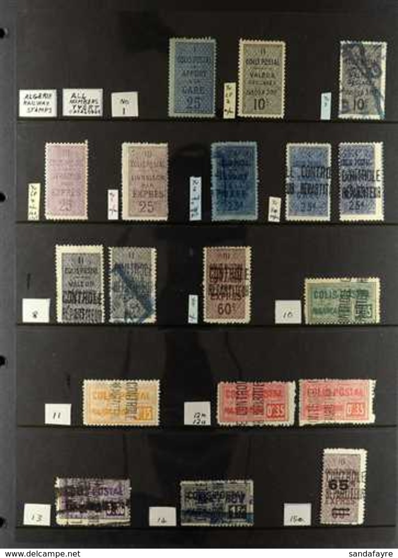 ALGERIA RAILWAY PARCEL POST STAMPS (COLIS POSTAL)  1899-1949 ALL DIFFERENT MINT & USED COLLECTION On Stock Pages, Identi - Altri & Non Classificati