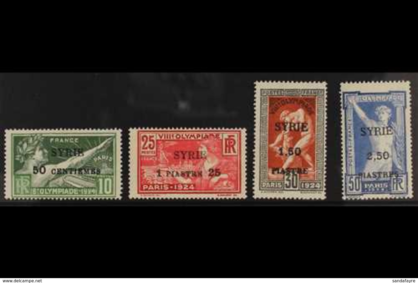SYRIA 1924 Olympics Surcharged Set, Yv 122/25, Fine Mint (4 Stamps) For More Images, Please Visit Http://www.sandafayre. - Autres & Non Classés