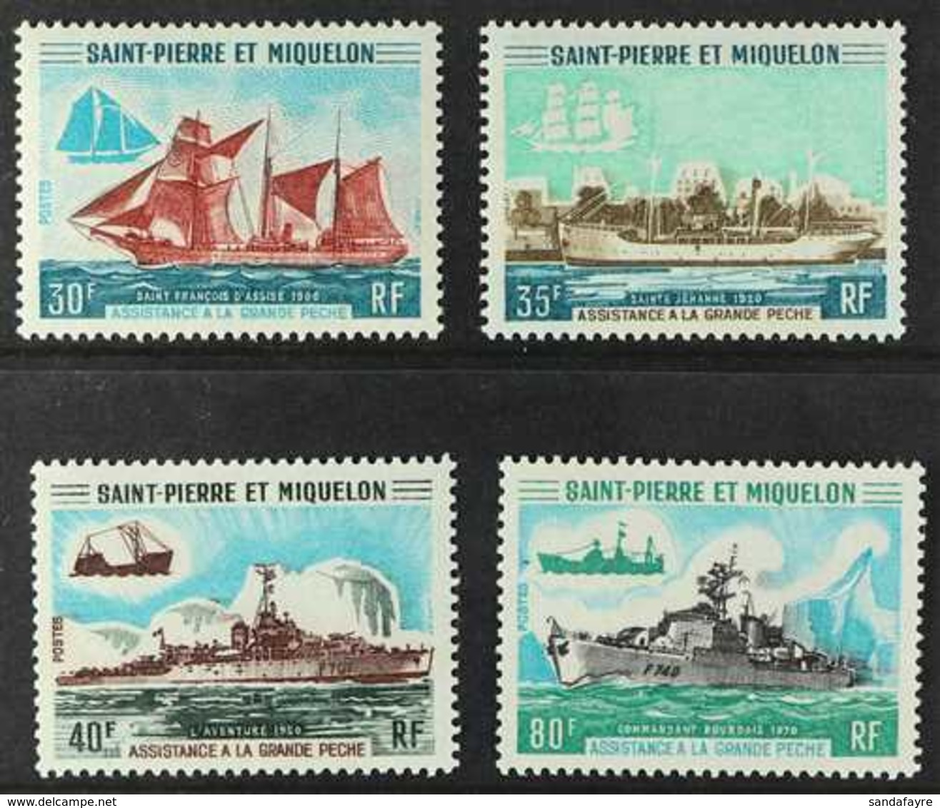 SAINT-PIERRE ET MIQUELON 1971 Fisheries' Protection Vessels Complete Set (Yvert 410/13, SG 491/94), Superb Never Hinged  - Altri & Non Classificati