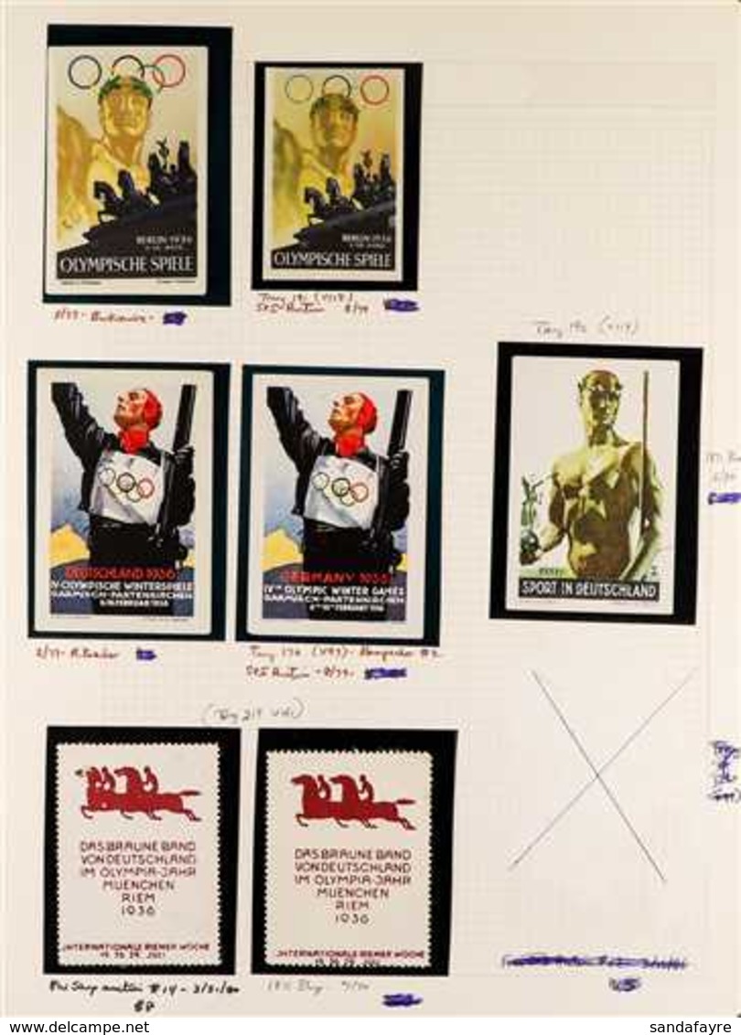 1900(circa) - 1972 SPORTS CINDERELLAS A Most Interesting Collection Of Poster Stamps & Cinderellas Featuring "Sports" Pr - Altri & Non Classificati