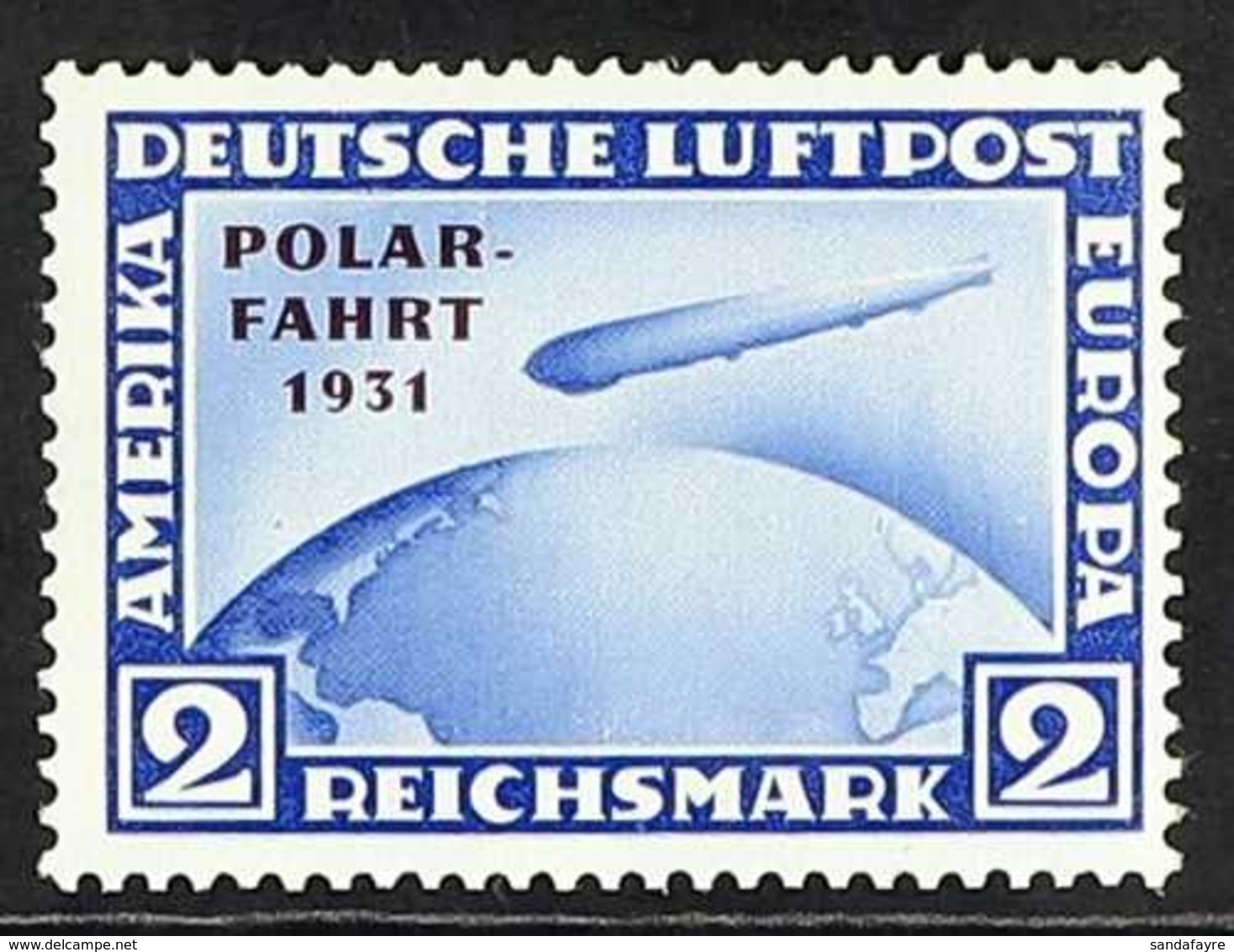 1931 2m Bright Blue Air Polar Flight Of Graf Zeppelin (Michel 457, SG 470), Never Hinged Mint, Very Fresh. For More Imag - Altri & Non Classificati