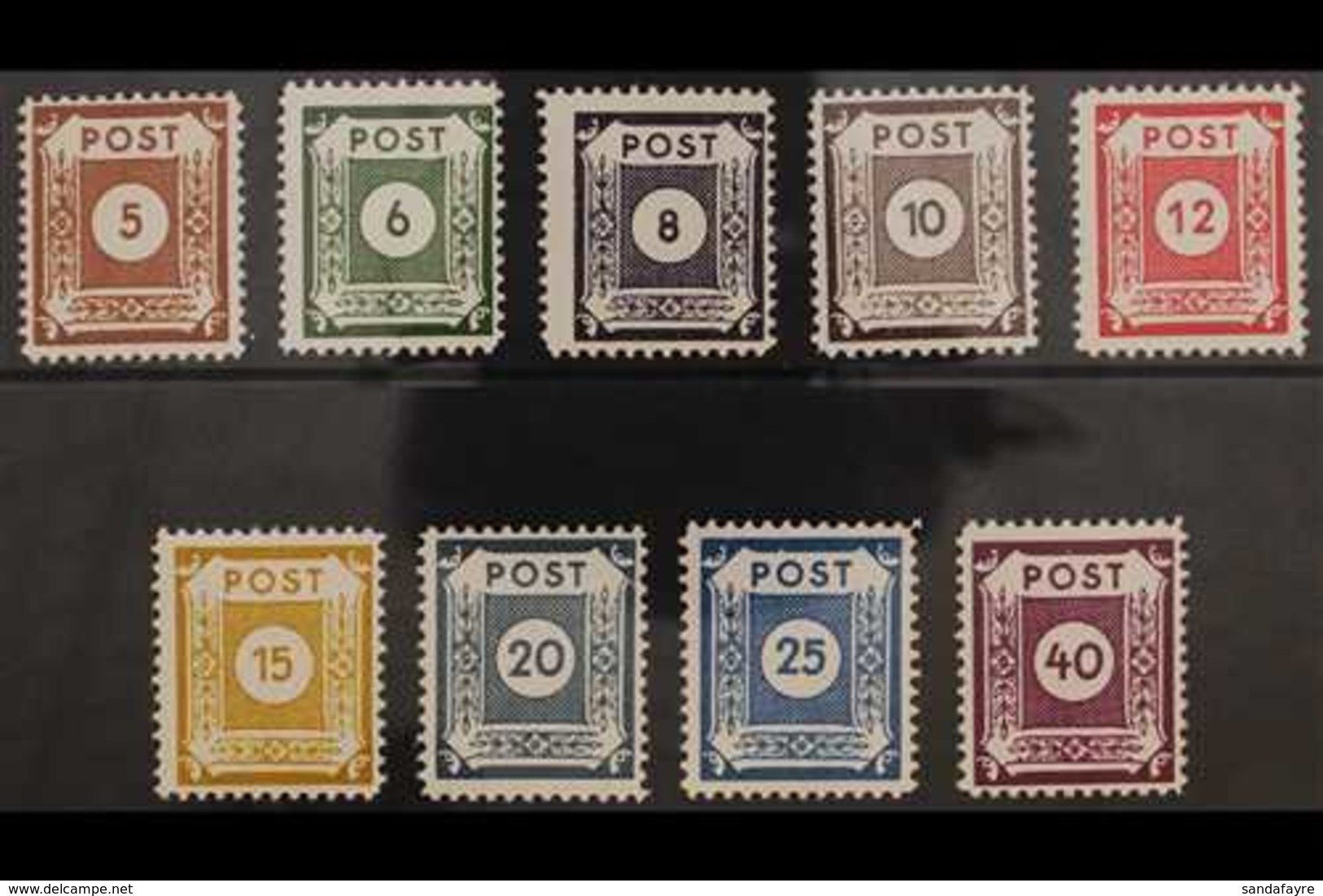 SOVIET ZONE EAST SAXONY 1945 Coswig Local Postmasters Perf 11½ Complete Numerals Set, Michel 42 D III / 50 D III, Never  - Altri & Non Classificati
