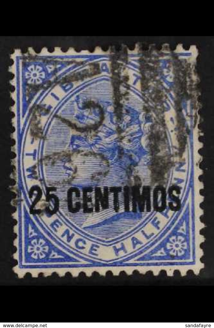 1889 25c On 2½d Bright Blue, Variety "Broken N", SG 18b, Fine Used For More Images, Please Visit Http://www.sandafayre.c - Gibraltar