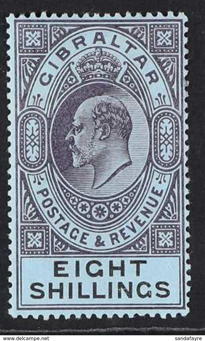 1903 8s Dull Purple And Black On Blue, Wmk Crown CA, Ed VII, SG 54, Very Fine Mint. For More Images, Please Visit Http:/ - Gibraltar