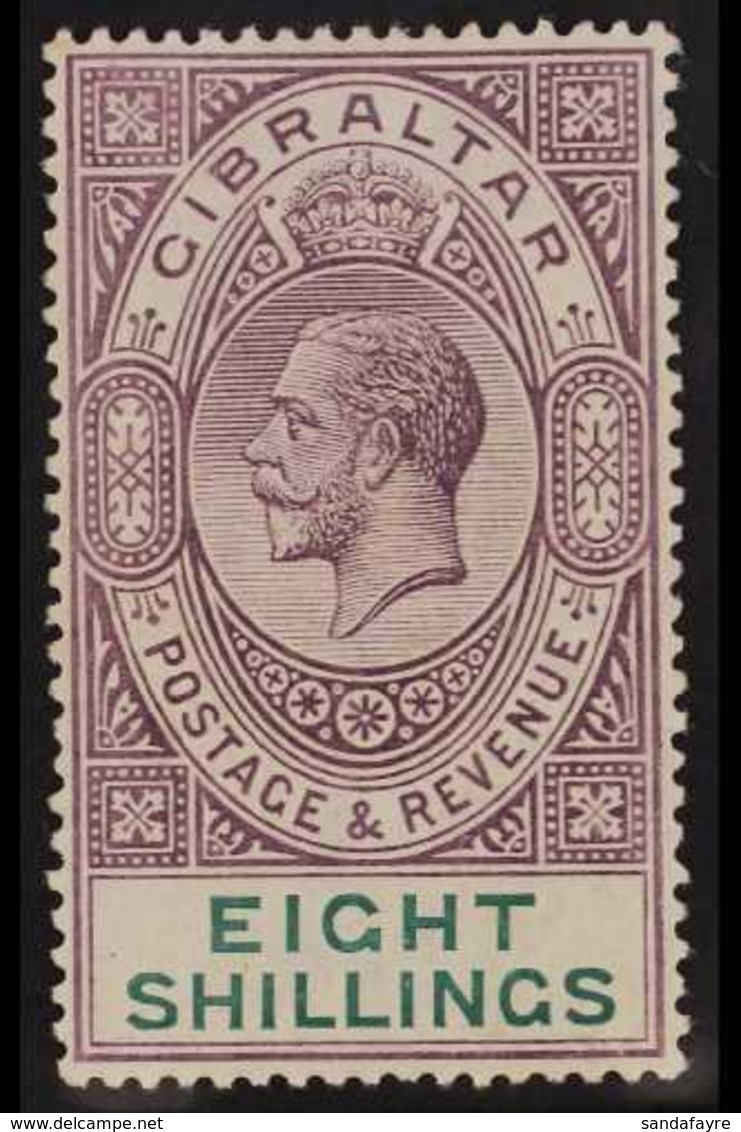 1912 8s Dull Purple And Green, Wmk MCA, Geo V, SG 84, Very Fine Mint. For More Images, Please Visit Http://www.sandafayr - Gibraltar
