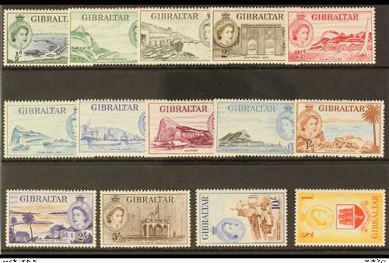 1953-59 Definitive Complete Set, SG 145/58, Very Fine Mint (14 Stamps) For More Images, Please Visit Http://www.sandafay - Gibraltar