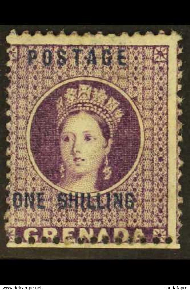 1875 1s Deep Mauve, SG 13, Mint, Part Og, Mis-perfed At Foot. SG Cat £700. For More Images, Please Visit Http://www.sand - Grenade (...-1974)