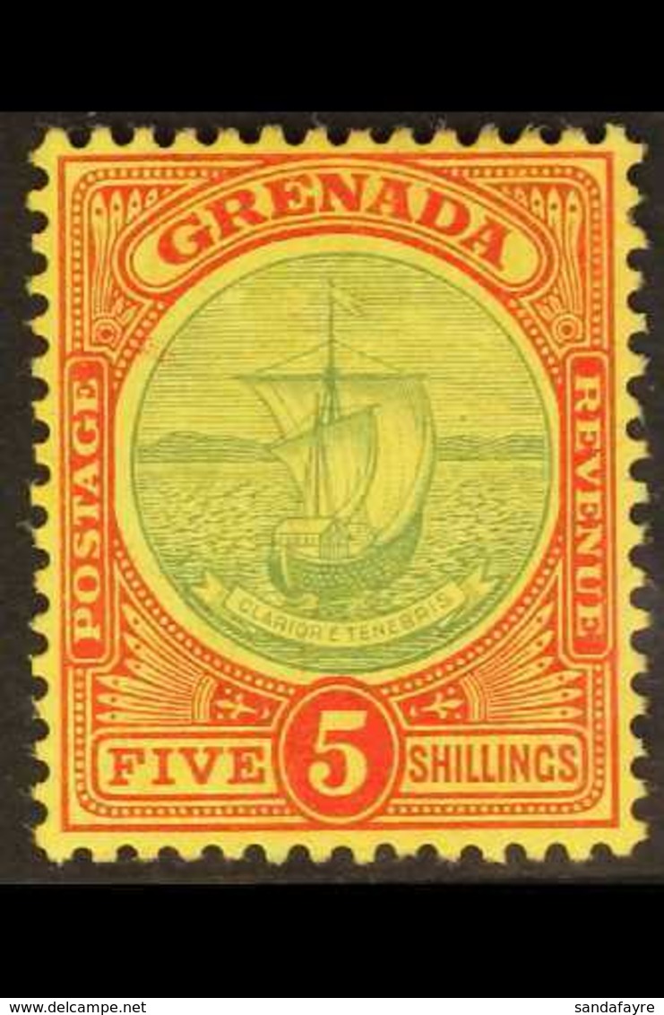 1908-11 5s Green And Red On Yellow "Badge Of The Colony", SG 88, Very Fine Mint. For More Images, Please Visit Http://ww - Grenade (...-1974)