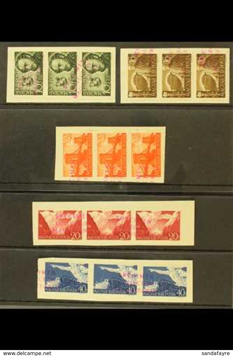 1941 ARCHIVE SPECIMENS 1941 Birthday Of Istvan Szechenyi Complete Set, Michel 660/664, In Strips Of Three Affixed To Arc - Altri & Non Classificati