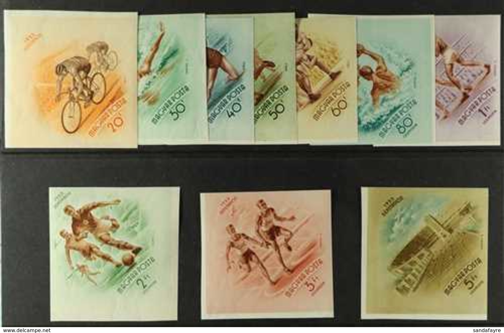 1953 Opening Of The People's Stadium (Postage And Air) Complete Set, Scott 1057/61 & C123/27, IMPERF, Never Hinged Mint. - Altri & Non Classificati