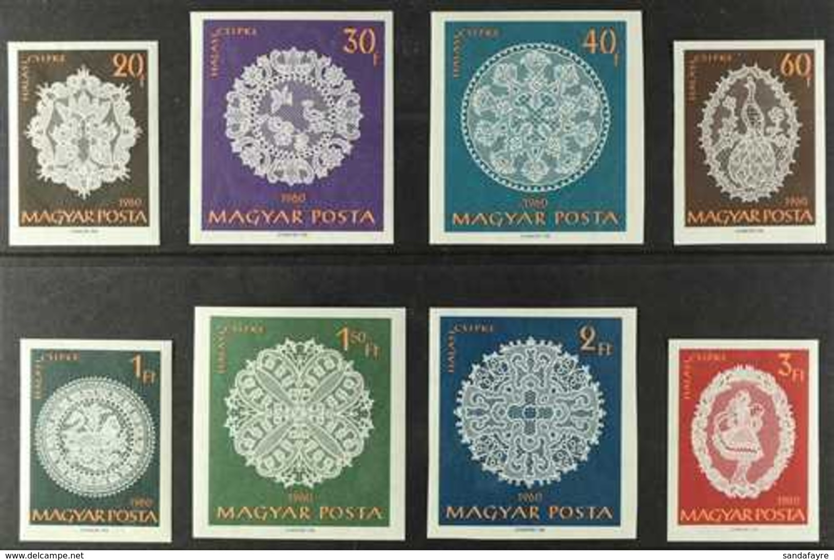 1960 Halas Lace Complete Set IMPERF, Michel 1660B/67B, Never Hinged Mint. (8 Stamps) For More Images, Please Visit Http: - Altri & Non Classificati