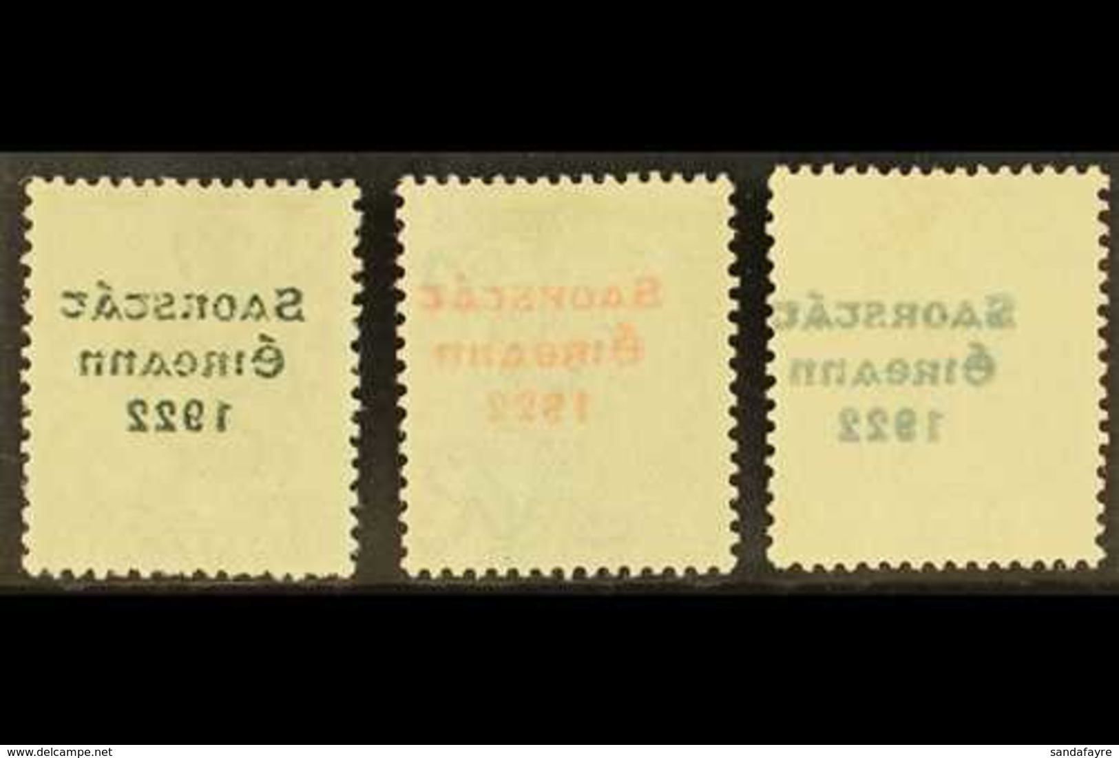 1922-23 SAORSTAT Full Offsets On ½d, 2½d And 6d, Fine Never Hinged Mint. (3) For More Images, Please Visit Http://www.sa - Altri & Non Classificati