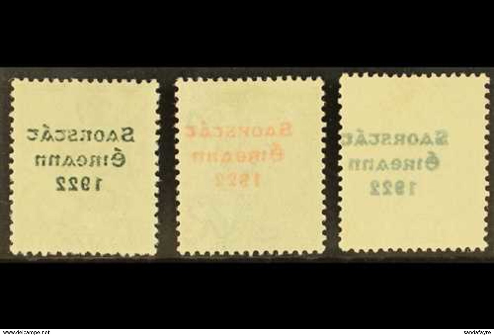 1922-23 SAORSTAT Full Offsets On ½d, 2½d And 6d, Fine Never Hinged Mint. (3) For More Images, Please Visit Http://www.sa - Autres & Non Classés