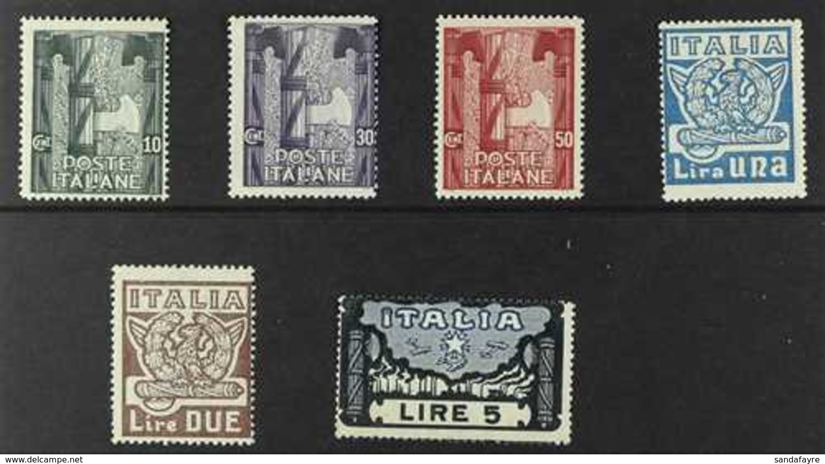 1923 Fascist March Complete Set (Sass. S. 26, Scott 159/64, SG 146/51), Never Hinged Mint. (6 Stamps) For More Images, P - Unclassified